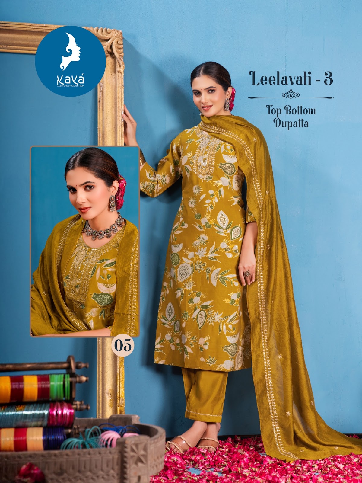 Leelavati 3 Kaya Chanderi Readymade Pant Style Suits Exporter