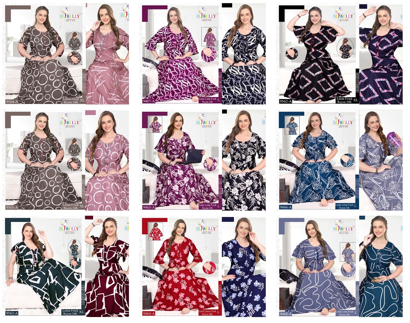 Leena Frock Belly Rayon 24Kg Night Gowns Supplier