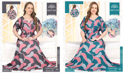 Leena Frock Sleeve Belly Rayon Night Gowns Wholesaler India