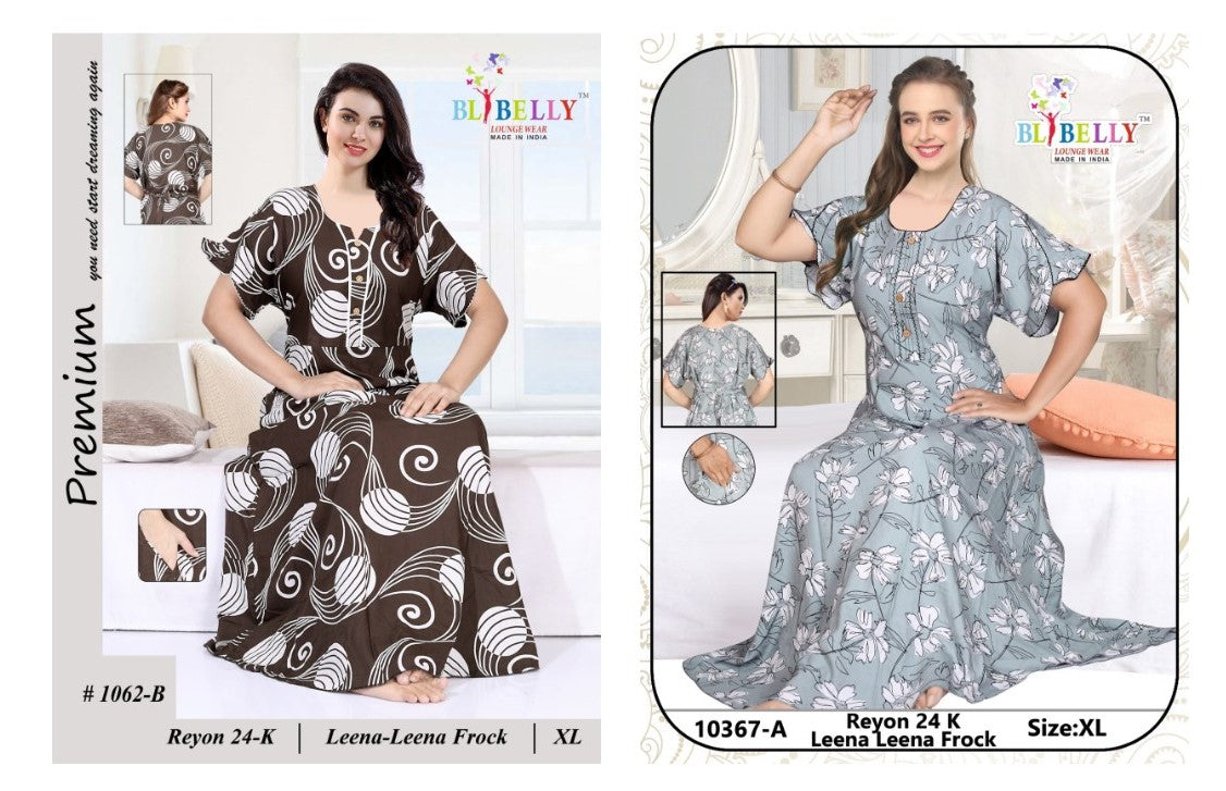 Leena Leena Belly Rayon 24Kg Night Gowns Supplier Ahmedabad