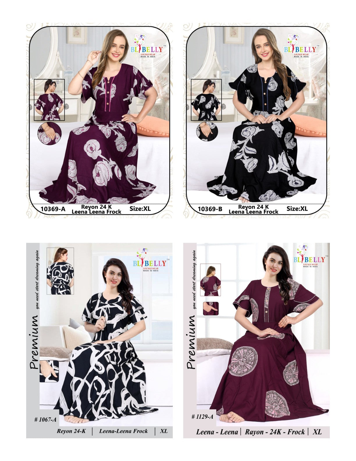 Leena Leena Belly Rayon 24Kg Night Gowns Supplier Ahmedabad