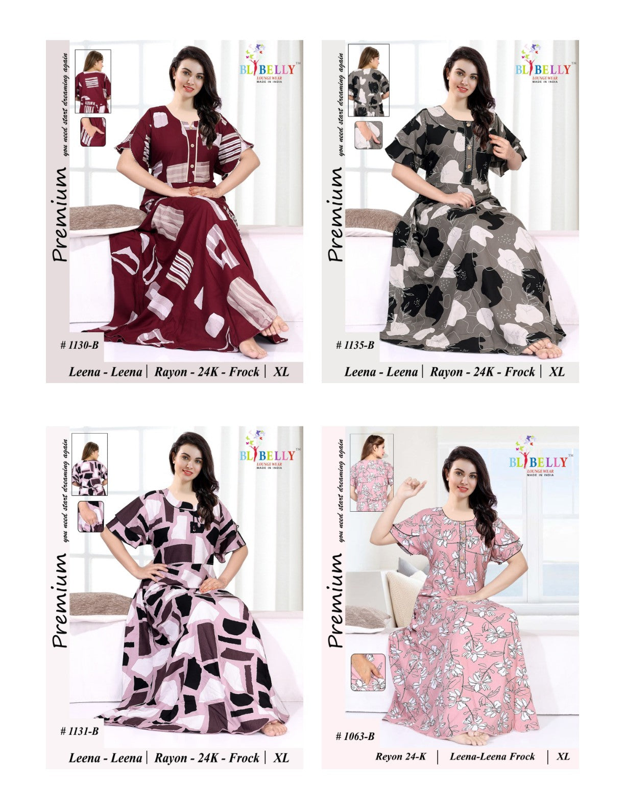 Leena Leena Belly Rayon 24Kg Night Gowns Supplier Ahmedabad