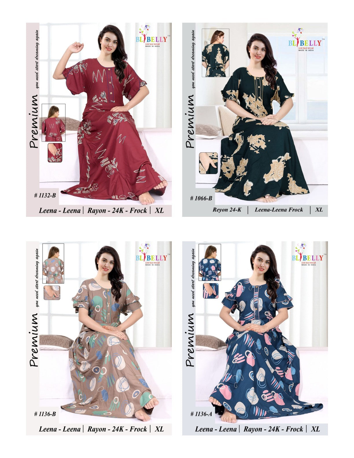 Leena Leena Belly Rayon 24Kg Night Gowns Supplier Ahmedabad