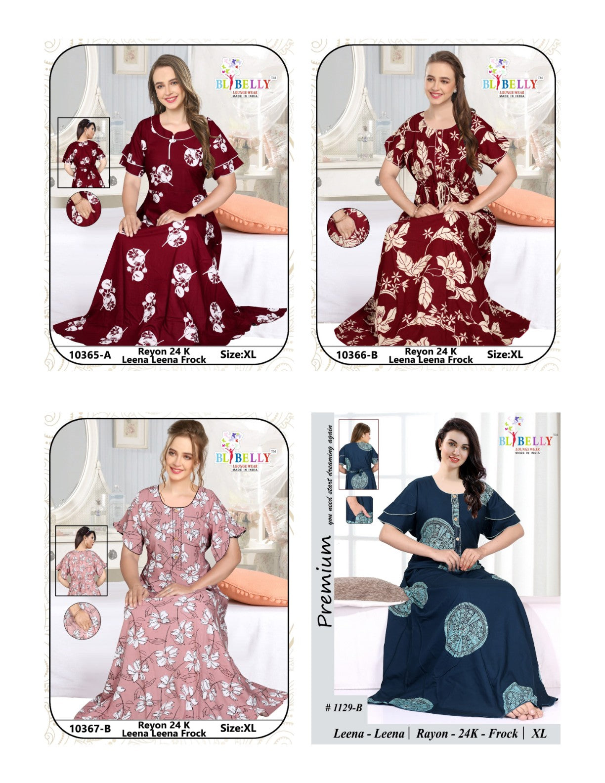 Leena Leena Belly Rayon 24Kg Night Gowns Supplier Ahmedabad