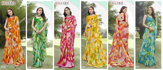 Leena Vol 4 Vallabhi Prints Georgette Sarees Exporter Gujarat