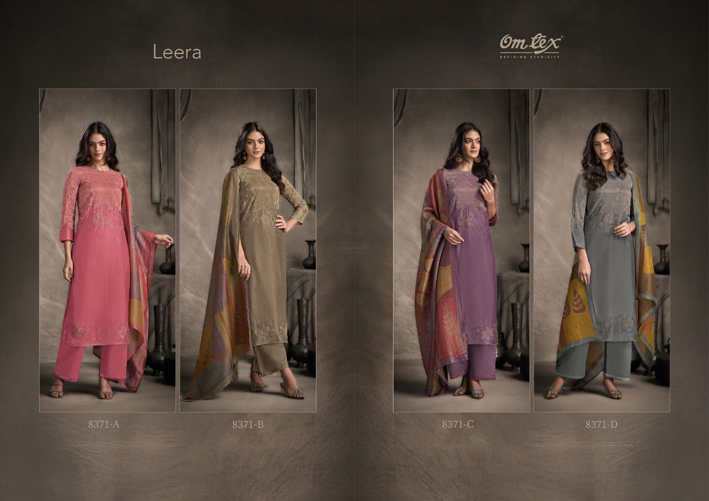 Leera Omtex Silk Plazzo Style Suits Exporter