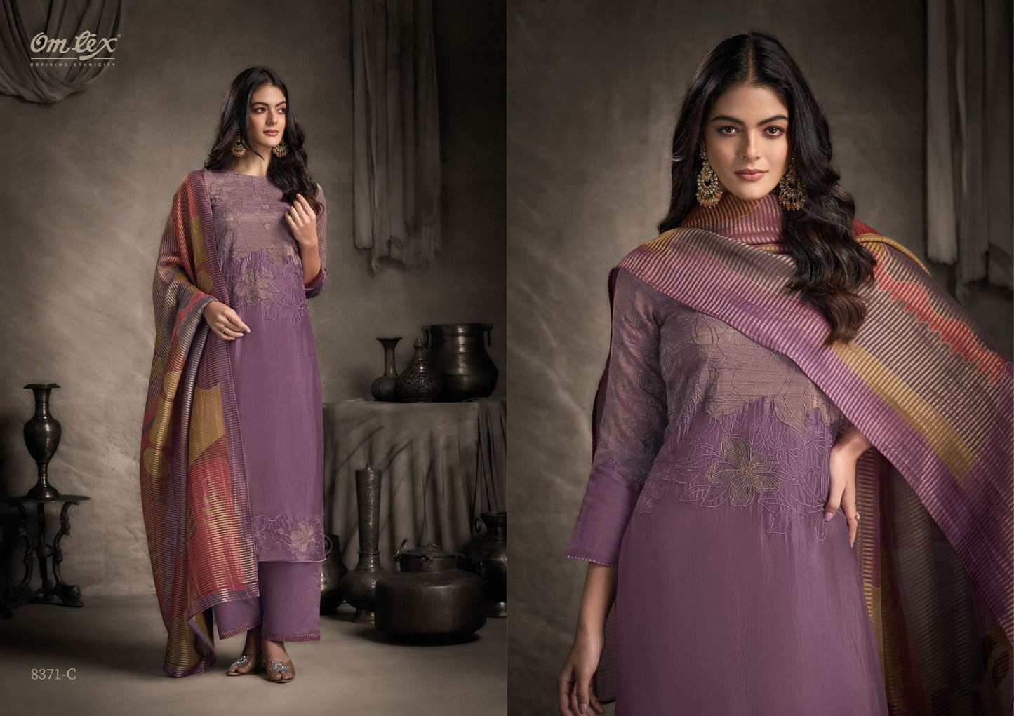 Leera Omtex Silk Plazzo Style Suits Exporter