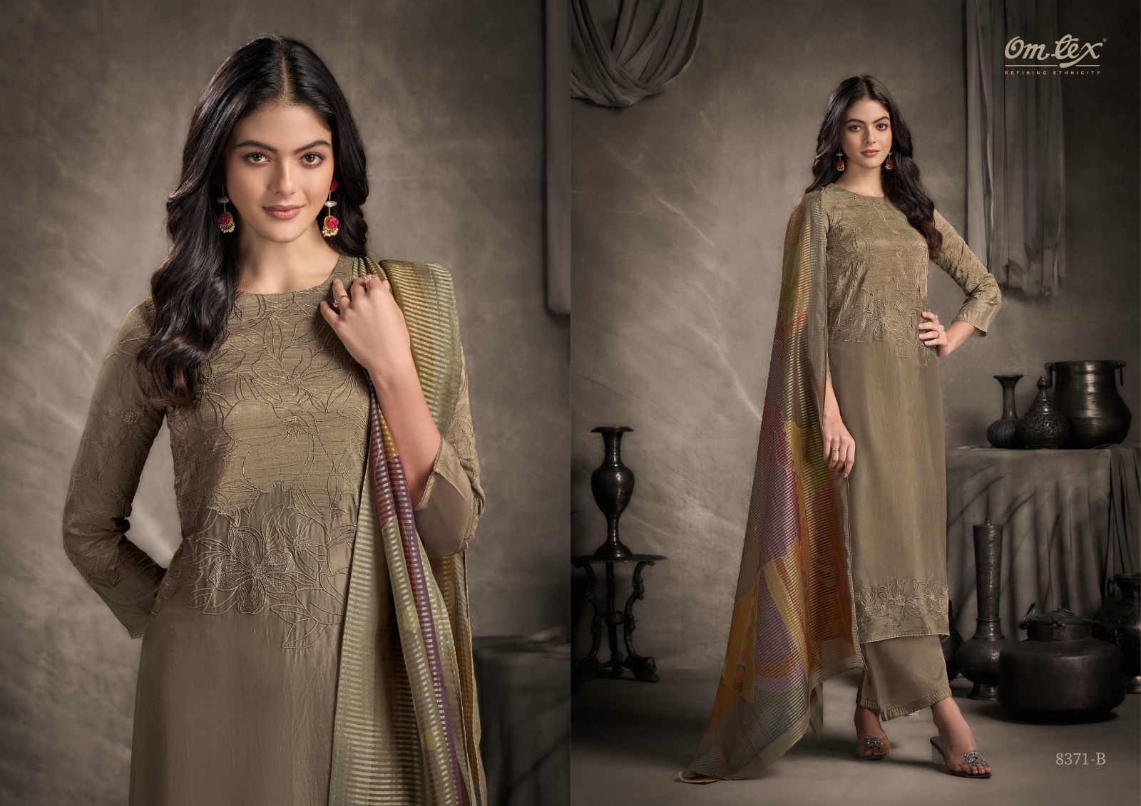 Leera Omtex Silk Plazzo Style Suits Exporter