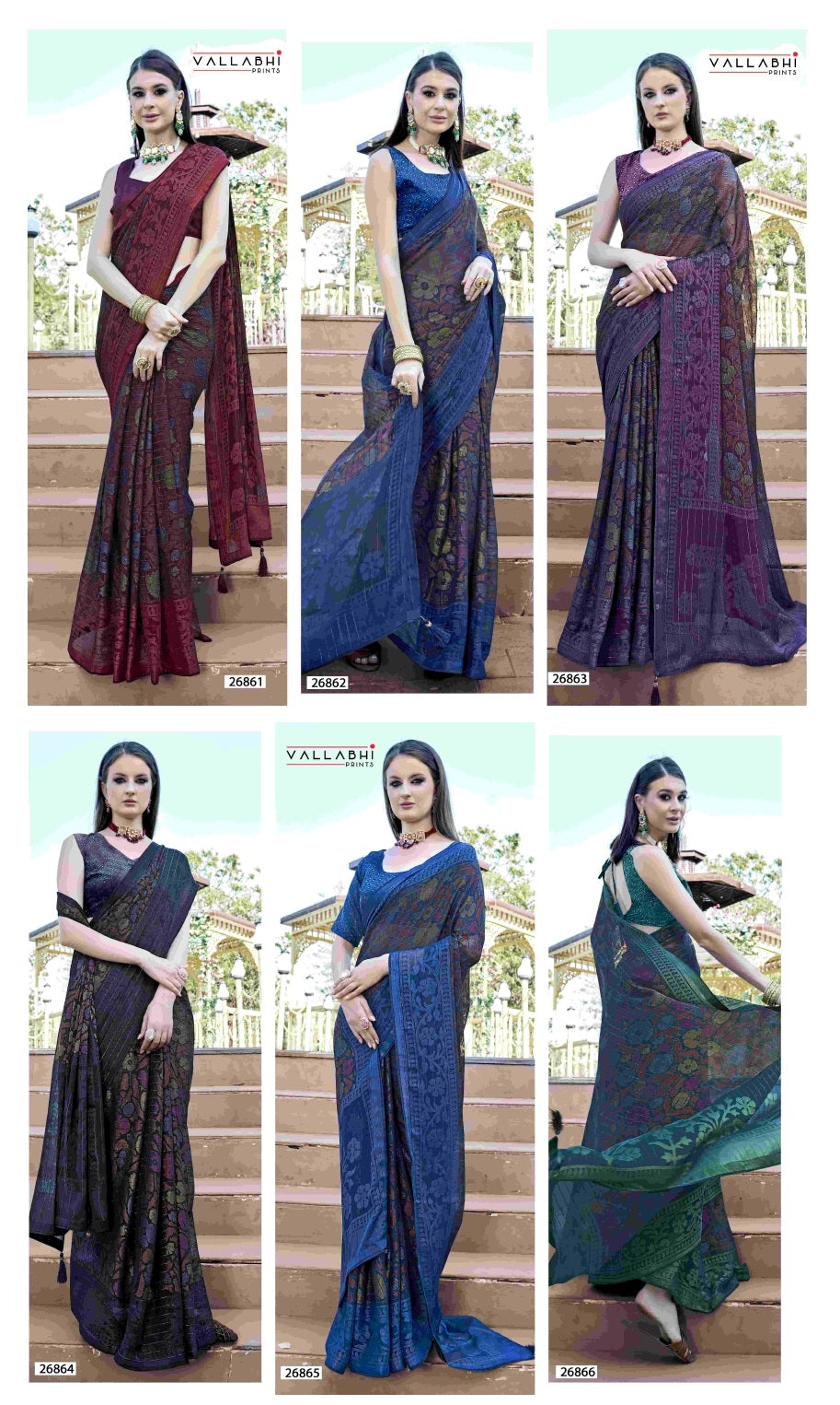 Leeza Vol 3 Vallabhi Prints Brasso Sarees Wholesale