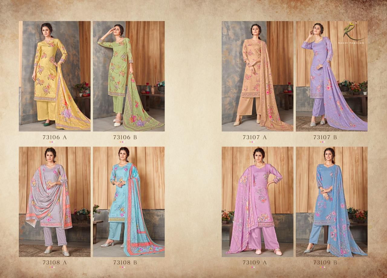 Legacy Of Floral Rakhi Fashion Cotton Pant Style Suits