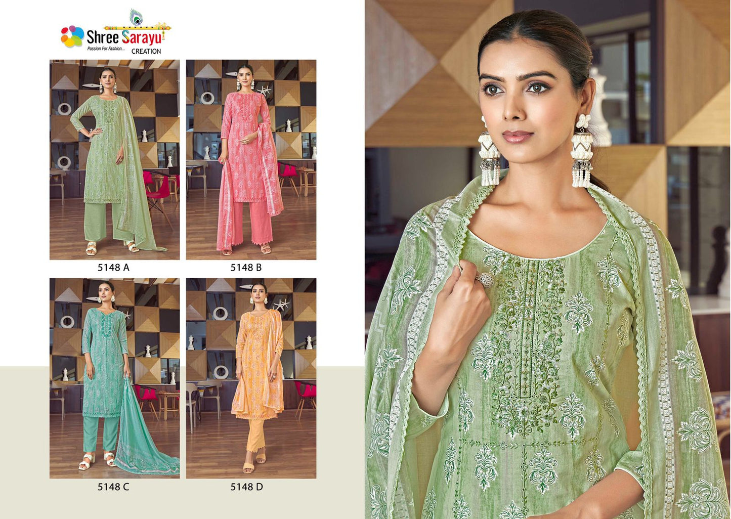 Legacy Of Summers 5148 Shree Sarayu Creation Lawn Cotton Pant Style Suits