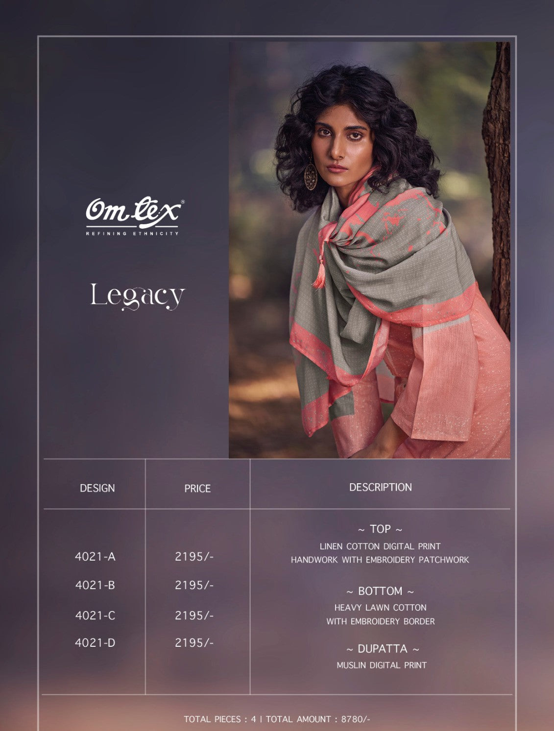 Legacy Omtex Linen Cotton Pant Style Suits