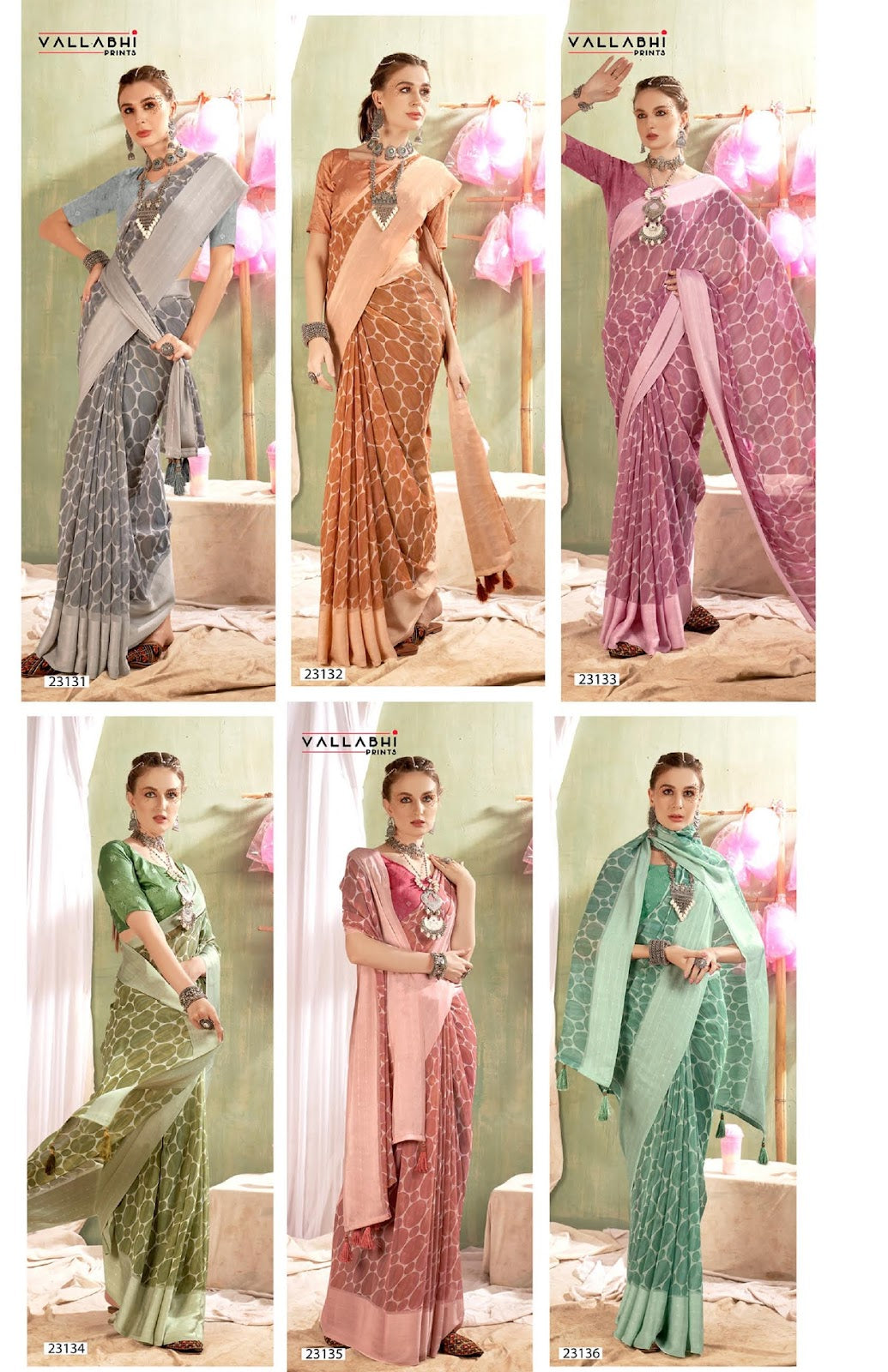 Legacy Vallabhi Prints Georgette Sarees Wholesaler Ahmedabad