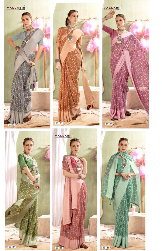 Legacy Vallabhi Prints Georgette Sarees Wholesaler Ahmedabad