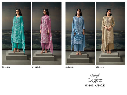 Legeto 3643 Ganga Premium Cotton Pant Style Suits Wholesaler Ahmedabad