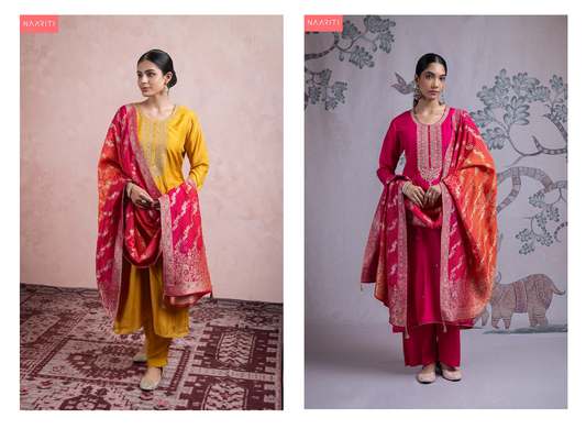 Lehar Naariti Russian Silk Pant Style Suits Wholesale Price
