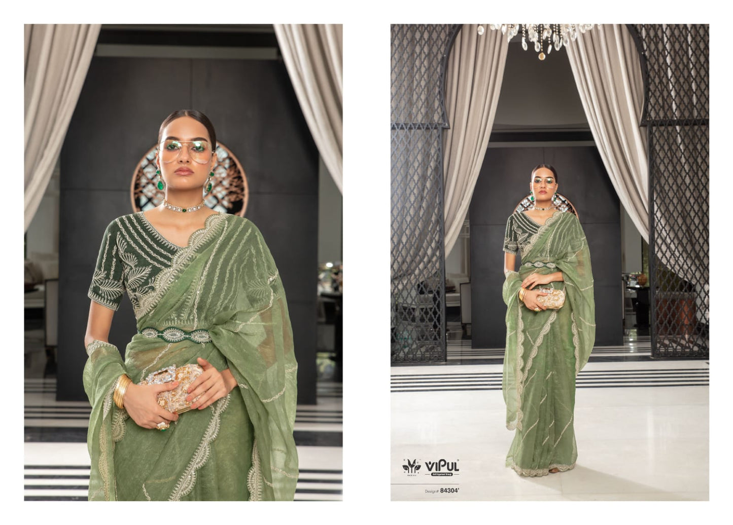 Lehar Vipul Organza Sarees Exporter India