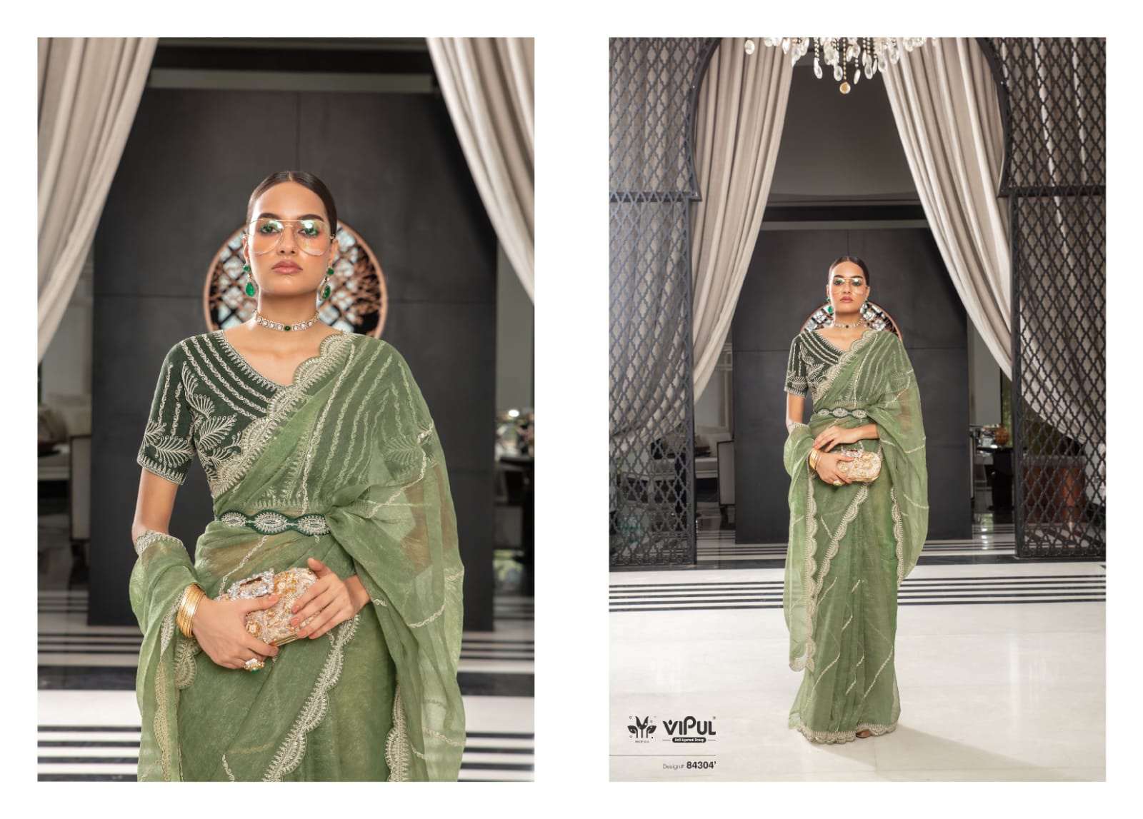 Lehar Vipul Organza Sarees Exporter India