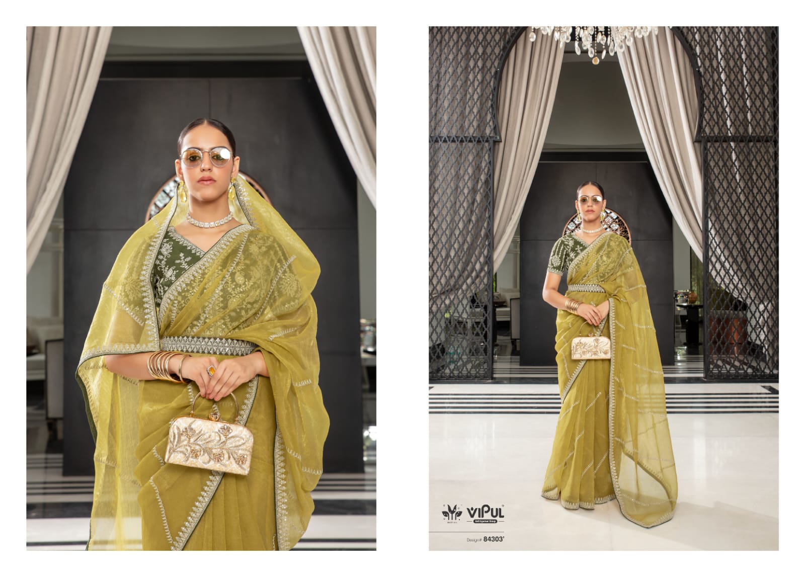 Lehar Vipul Organza Sarees Exporter India