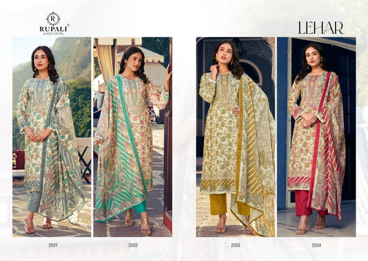 Lehar Vol 2 Rupali Viscose Muslin Karachi Salwar Suits Manufacturer Ahmedabad
