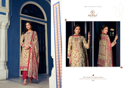 Lehar Vol 2 Rupali Viscose Muslin Karachi Salwar Suits Manufacturer Ahmedabad
