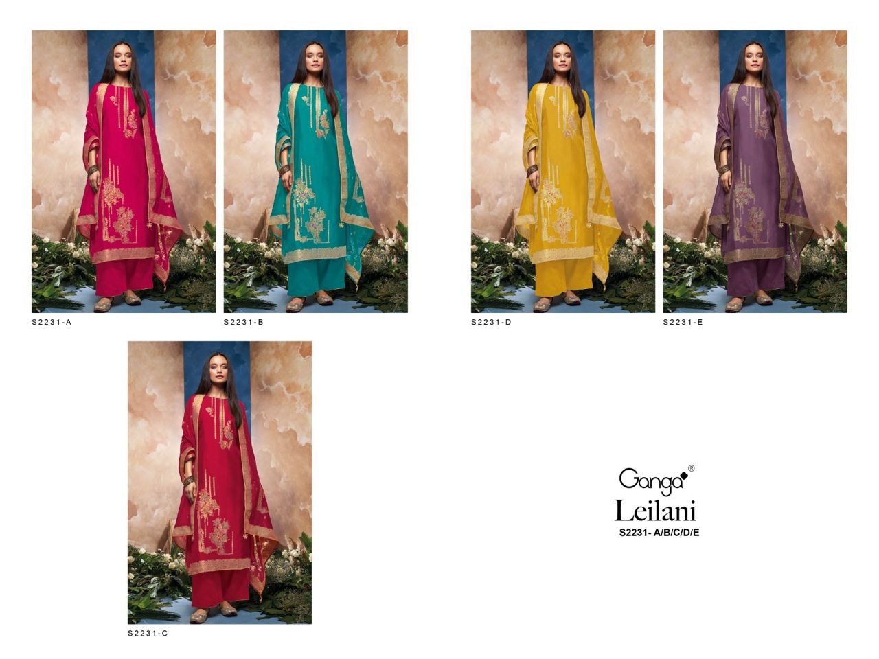 Leilani Ganga Premium Viscose Plazzo Style Suits Exporter Ahmedabad