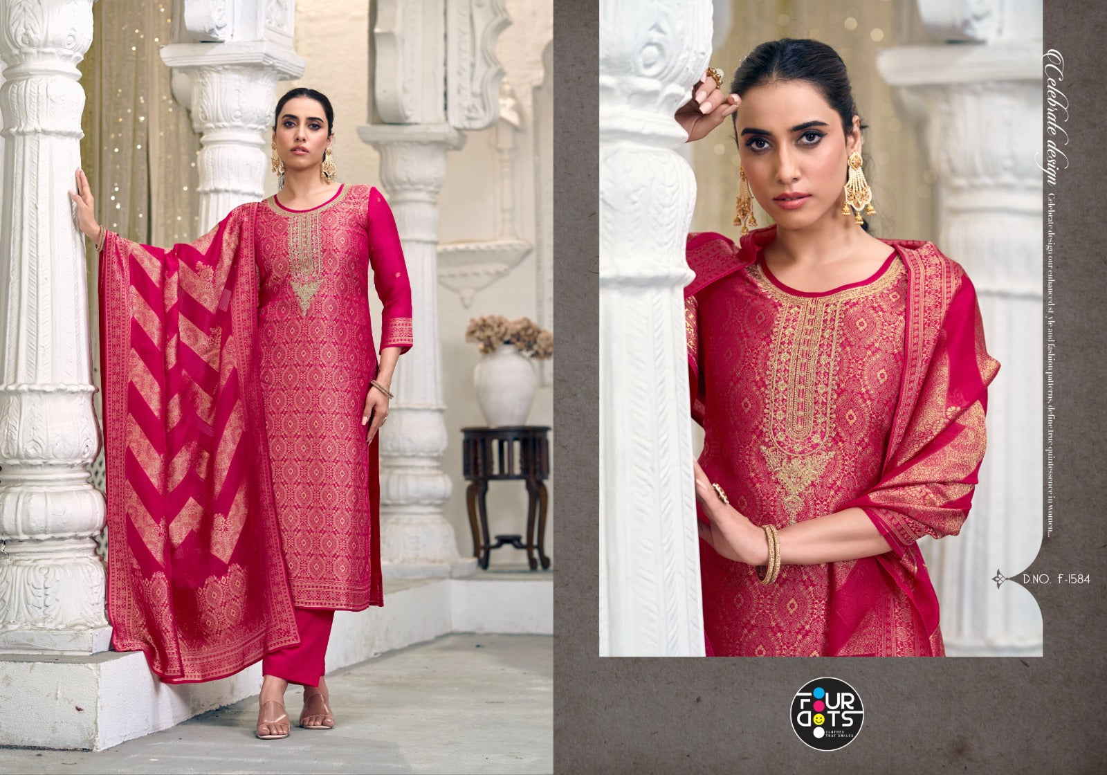 Lekha Four Dots Woven Pant Style Suits Wholesaler Ahmedabad