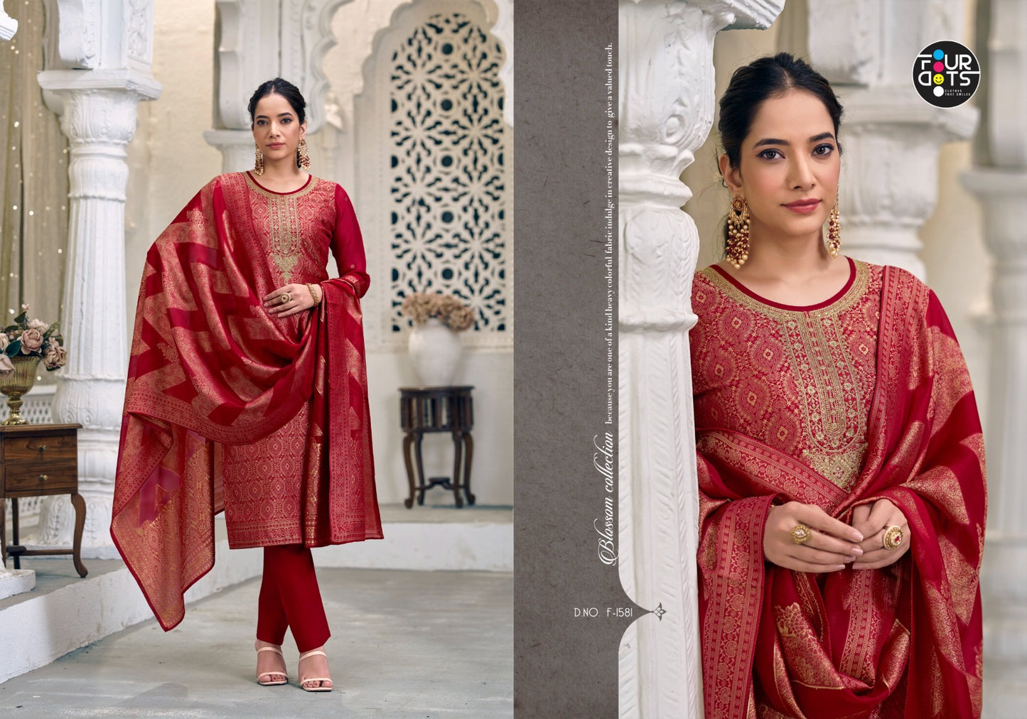 Lekha Four Dots Woven Pant Style Suits Wholesaler Ahmedabad