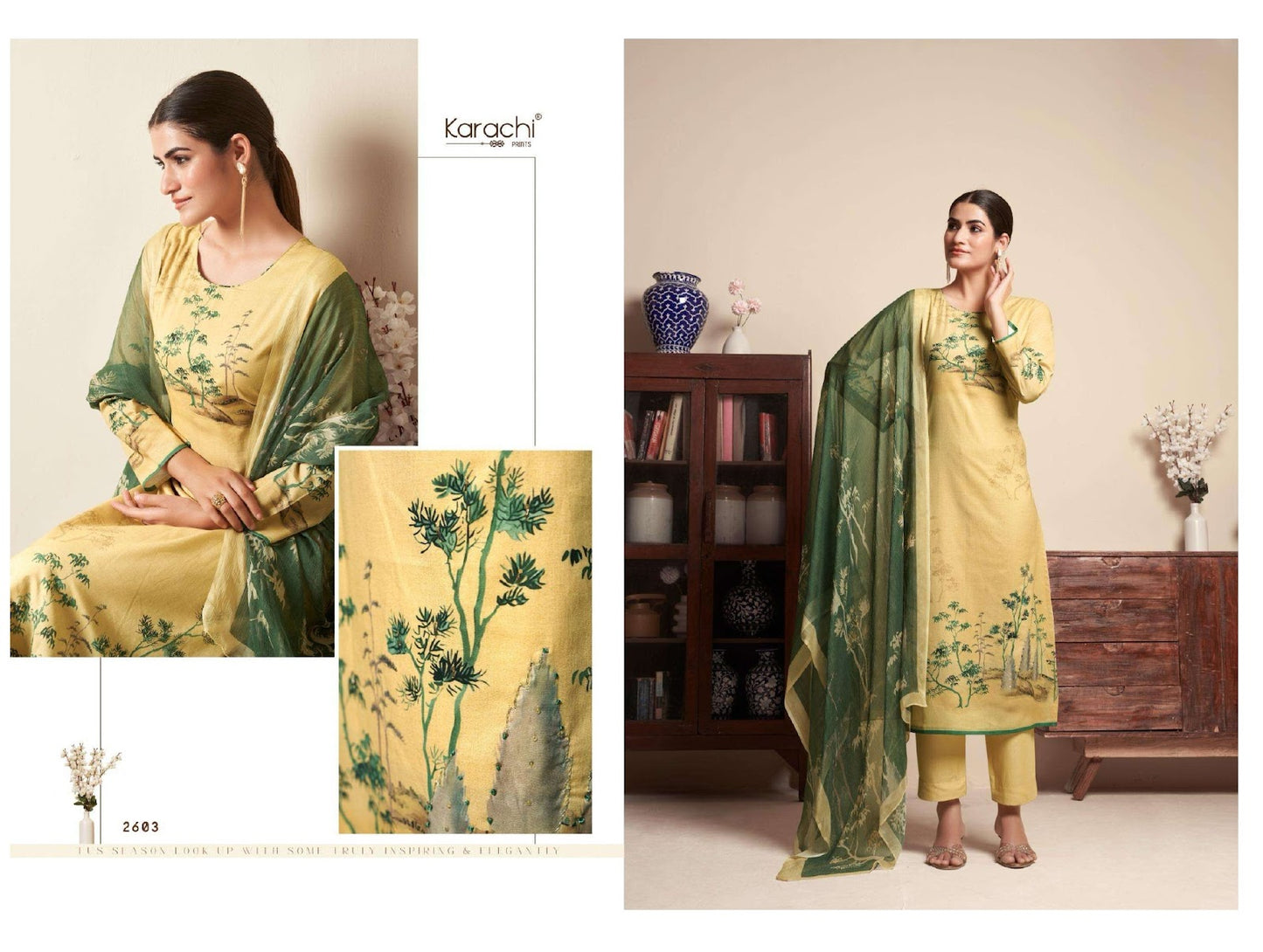 Lekha Kesar Karachi Prints Cambric Pant Style Suits Wholesaler Gujarat