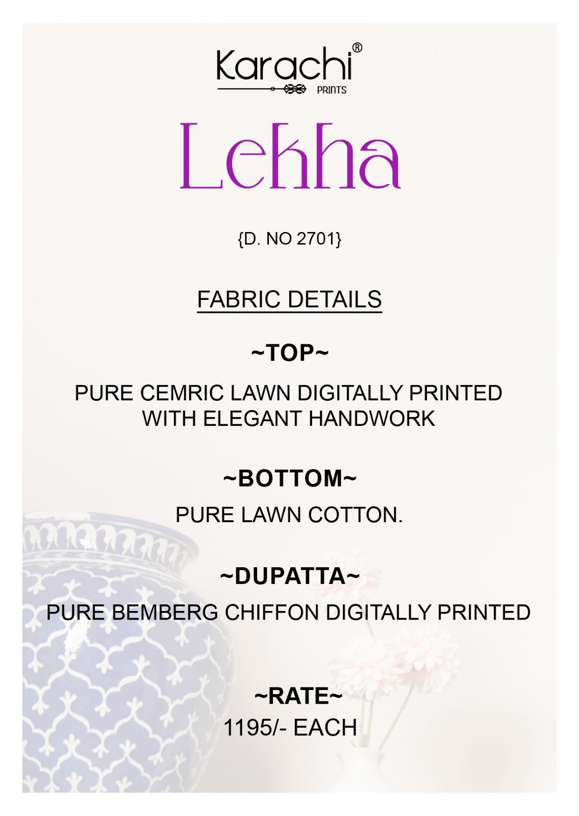 Lekha Kesar Karachi Prints Cambric Pant Style Suits Wholesaler Gujarat