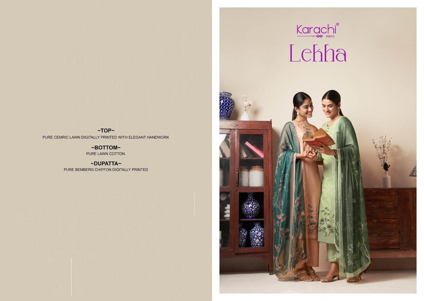 Lekha Kesar Karachi Prints Cambric Pant Style Suits Wholesaler Gujarat