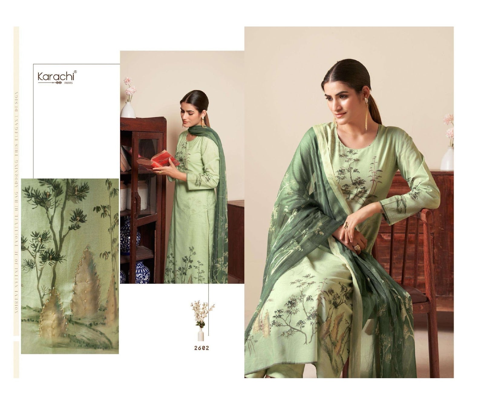 Lekha Kesar Karachi Prints Cambric Pant Style Suits Wholesaler Gujarat