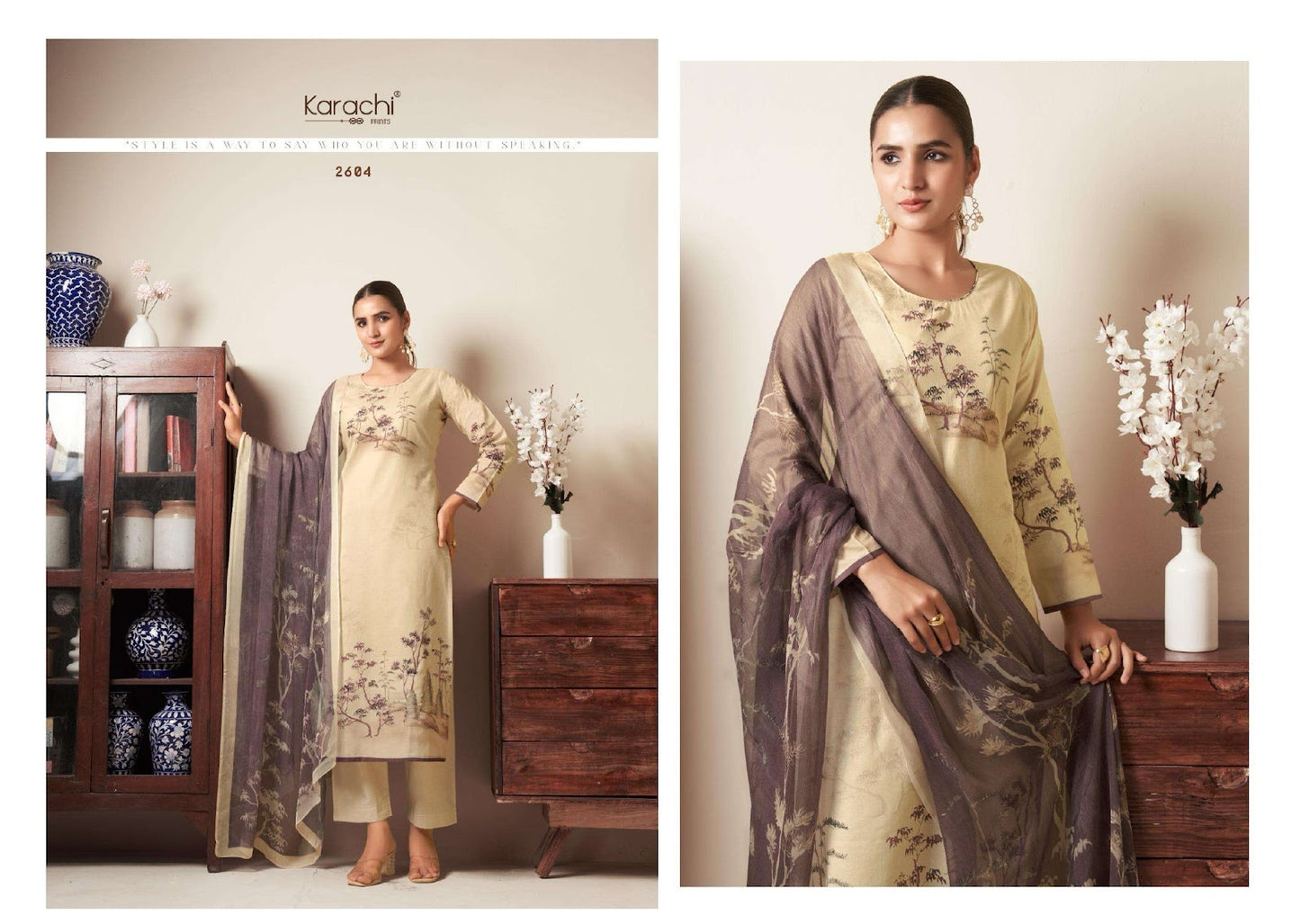 Lekha Kesar Karachi Prints Cambric Pant Style Suits Wholesaler Gujarat