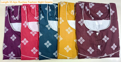 Length 55 Apx Ruchee Fashion Rajwadi Night Gowns Exporter