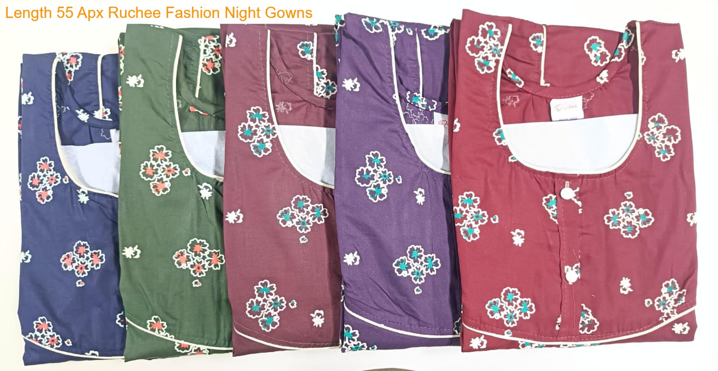 Length 55 Apx Ruchee Fashion Rajwadi Night Gowns Exporter