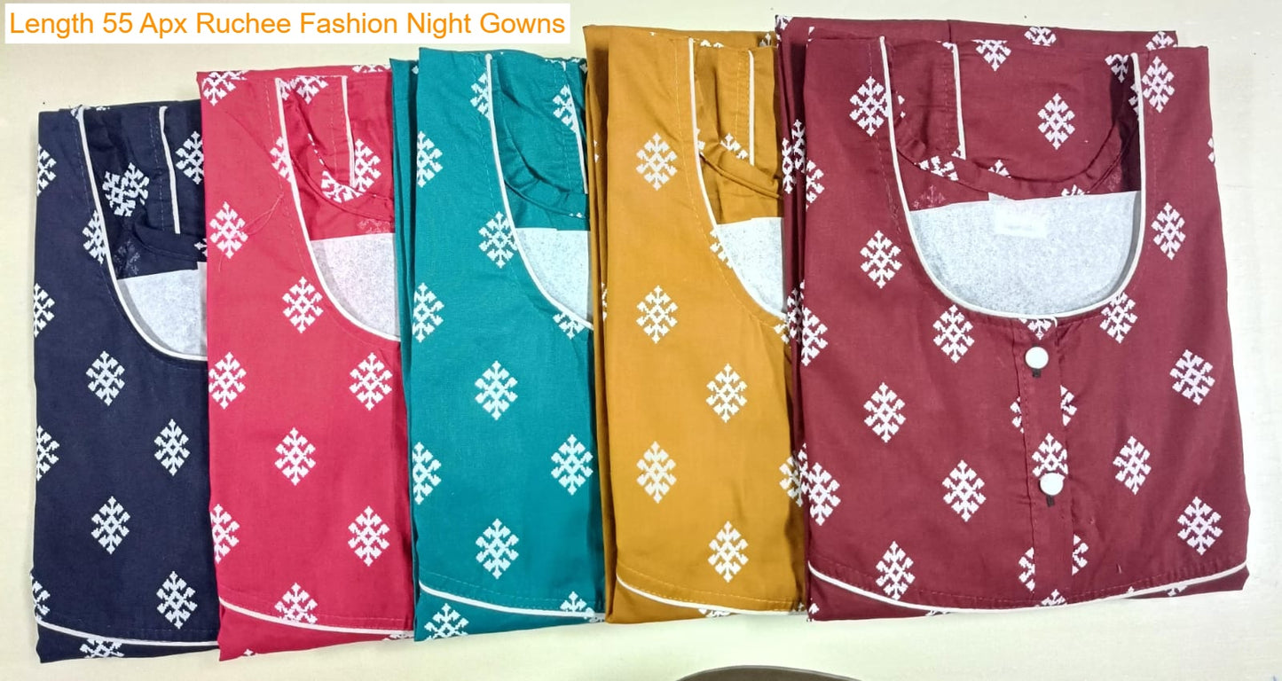 Length 55 Apx Ruchee Fashion Rajwadi Night Gowns Exporter