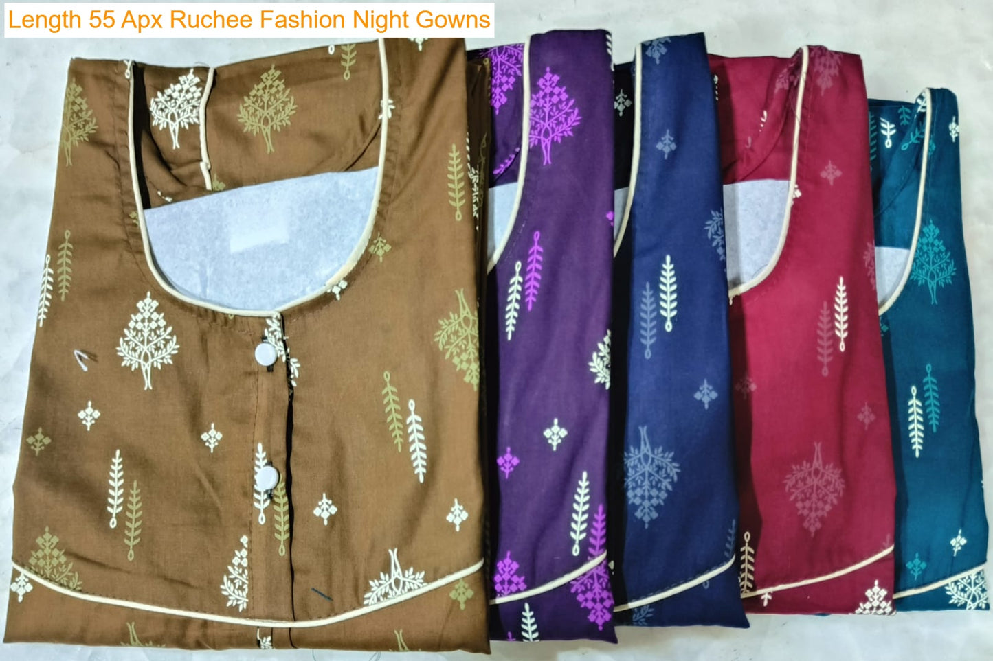 Length 55 Apx Ruchee Fashion Rajwadi Night Gowns Exporter