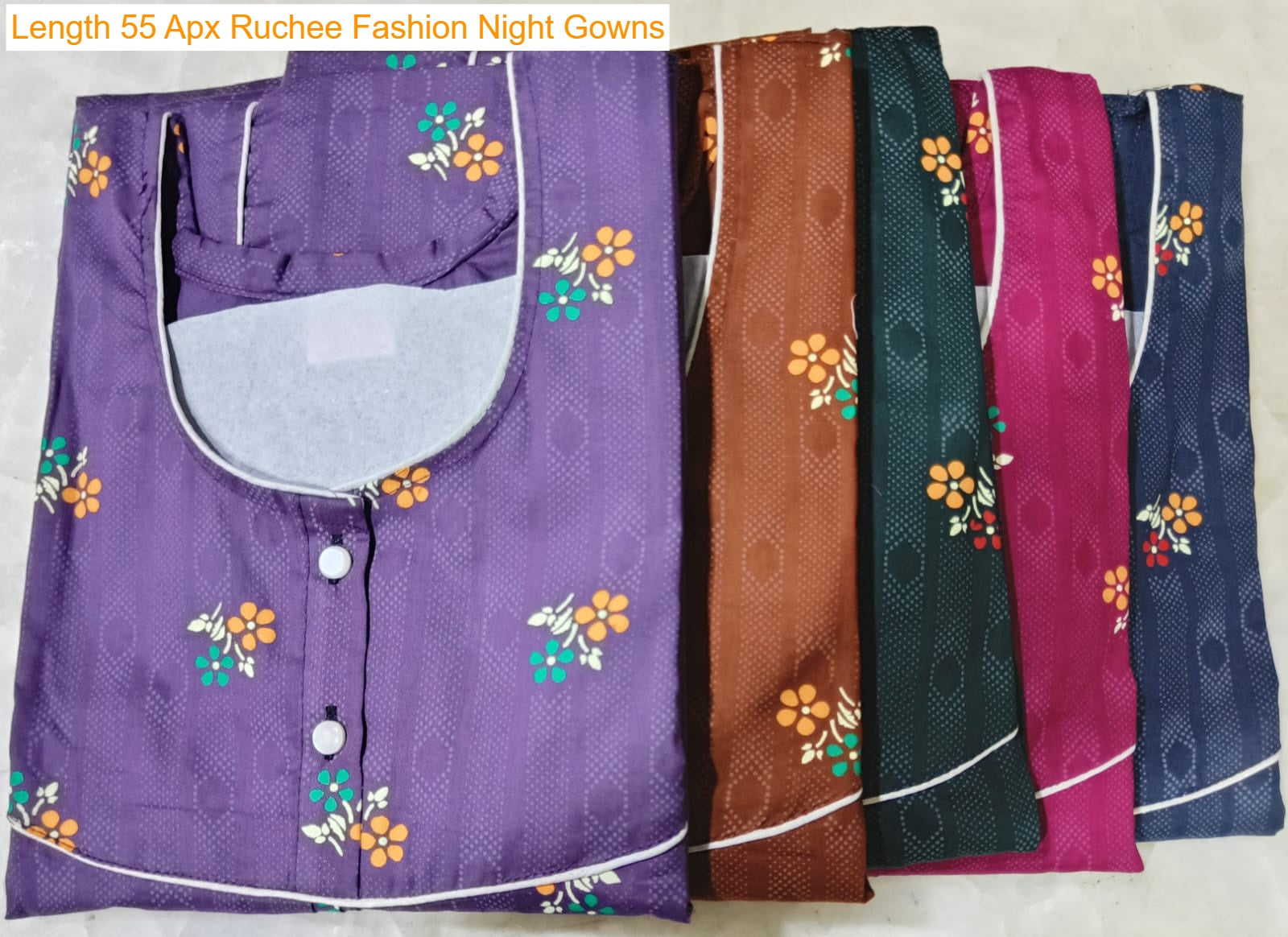 Length 55 Apx Ruchee Fashion Rajwadi Night Gowns Exporter