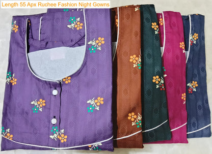 Length 55 Apx Ruchee Fashion Rajwadi Night Gowns Exporter