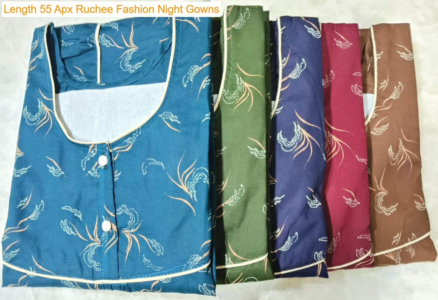 Length 55 Apx Ruchee Fashion Rajwadi Night Gowns Exporter