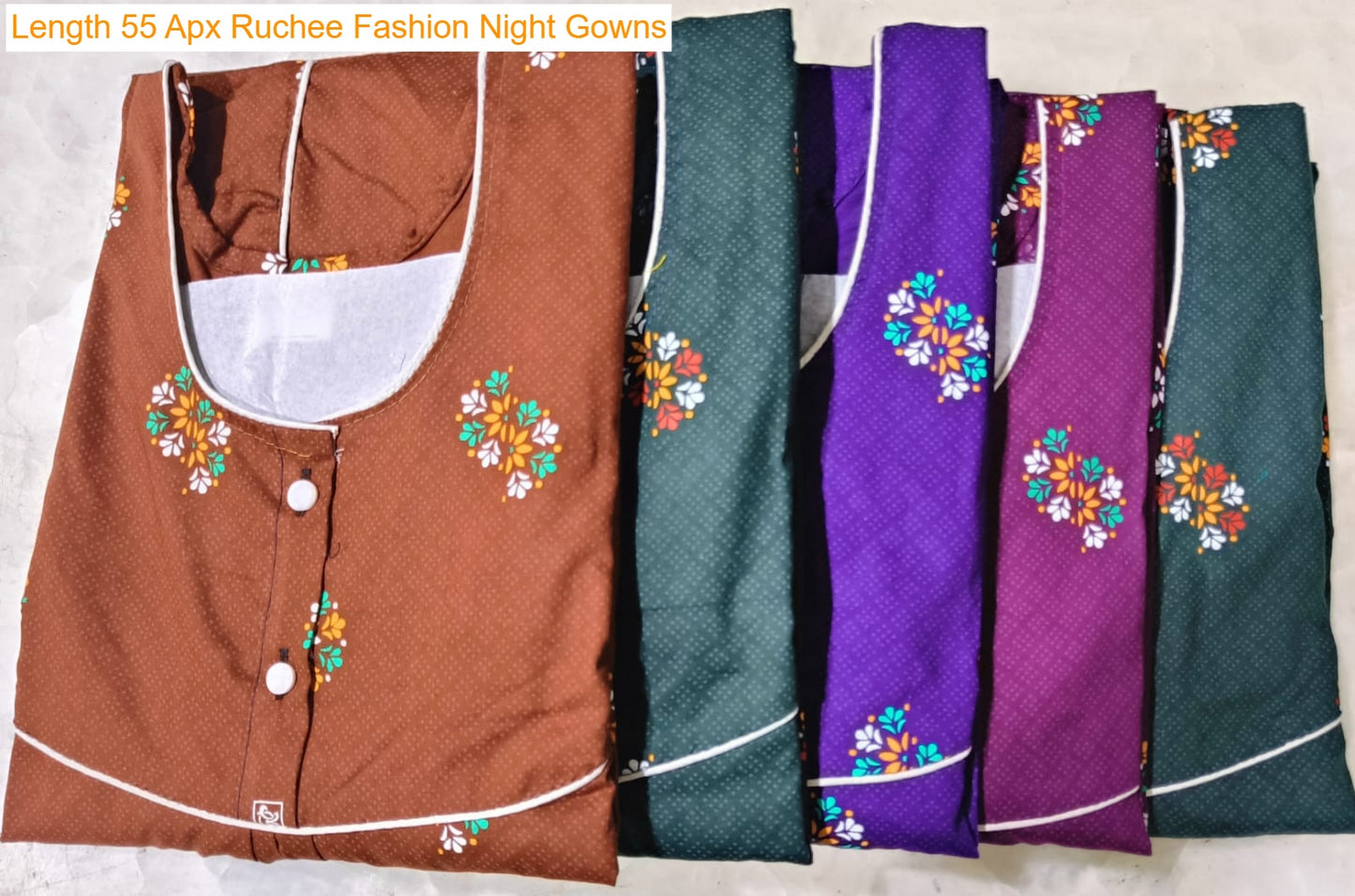 Length 55 Apx Ruchee Fashion Rajwadi Night Gowns Exporter