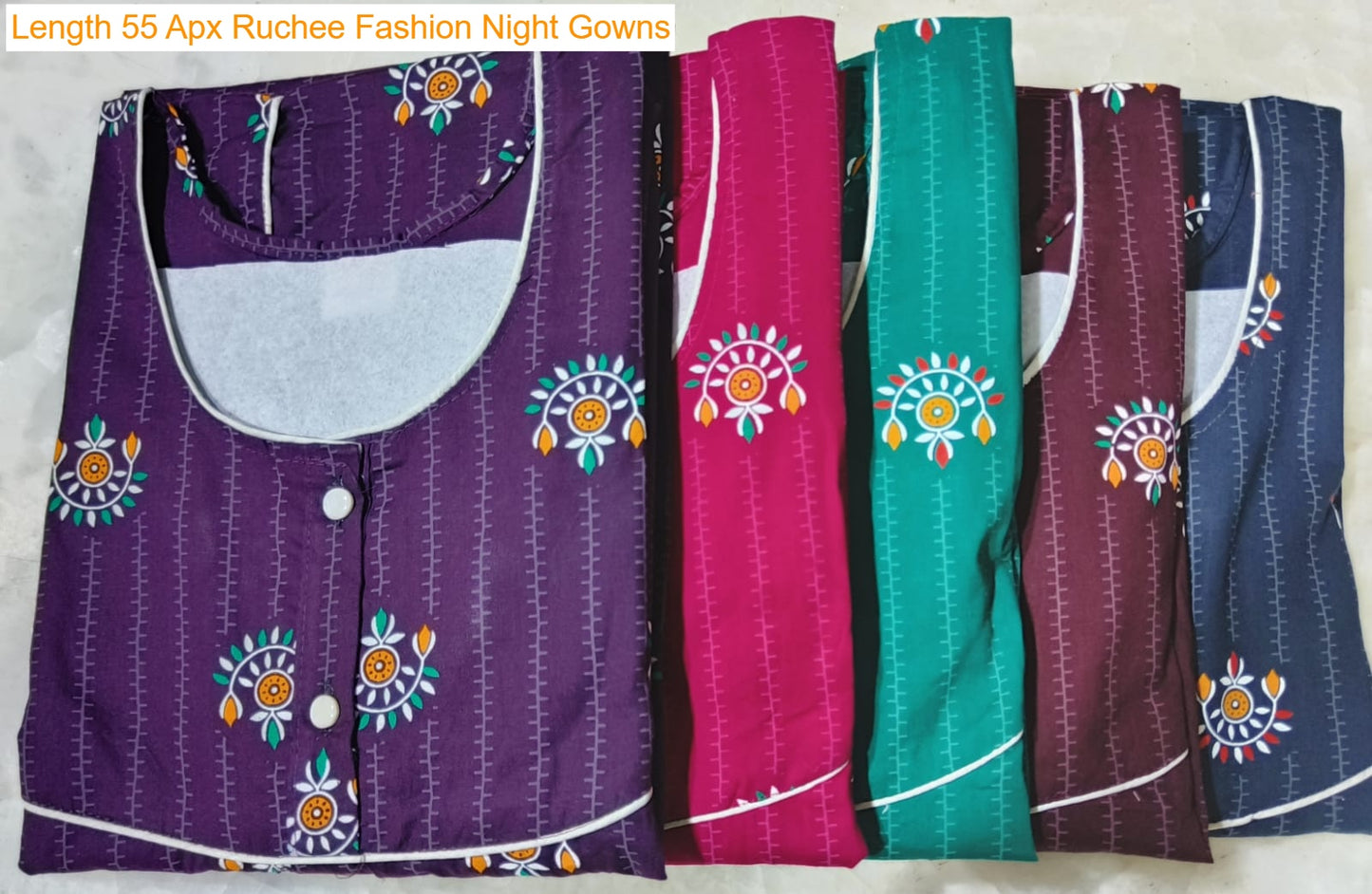 Length 55 Apx Ruchee Fashion Rajwadi Night Gowns Exporter