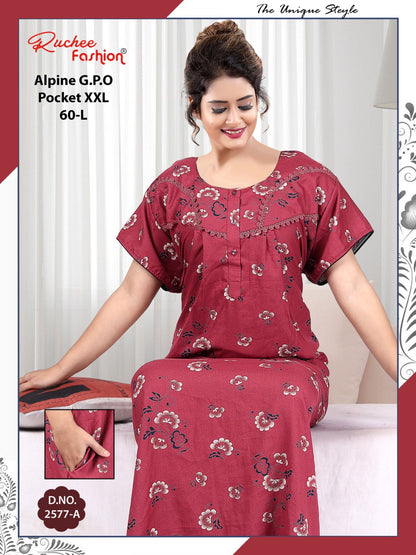 Length 60 Alpine Ruchee Fashion Night Gowns Manufacturer Gujarat