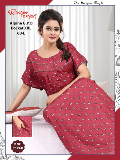Length 60 Alpine Ruchee Fashion Night Gowns Manufacturer Gujarat