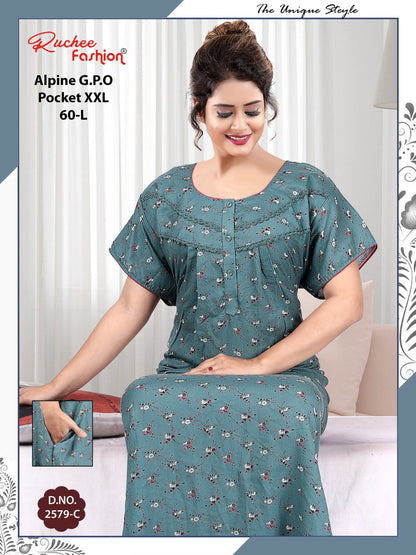 Length 60 Alpine Ruchee Fashion Night Gowns Manufacturer Gujarat