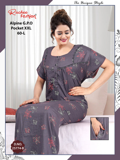 Length 60 Alpine Ruchee Fashion Night Gowns Manufacturer Gujarat