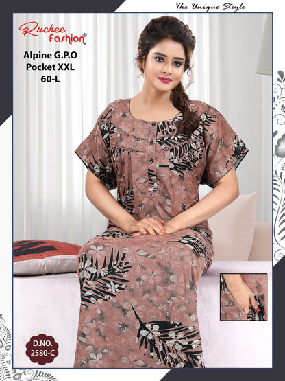 Length 60 Alpine Ruchee Fashion Night Gowns Manufacturer Gujarat