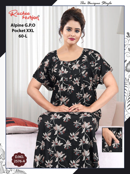 Length 60 Alpine Ruchee Fashion Night Gowns Manufacturer Gujarat