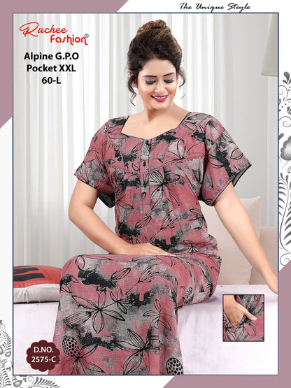 Length 60 Alpine Ruchee Fashion Night Gowns Manufacturer Gujarat