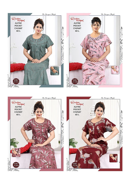 Length 60 Ruchee Fashion Alpine Night Gowns Manufacturer